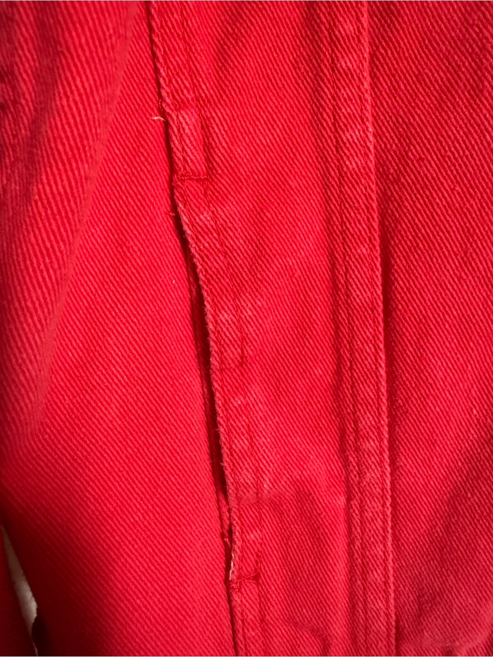 Red Distressed Denim Jacket - Women - Picture 5 of 7